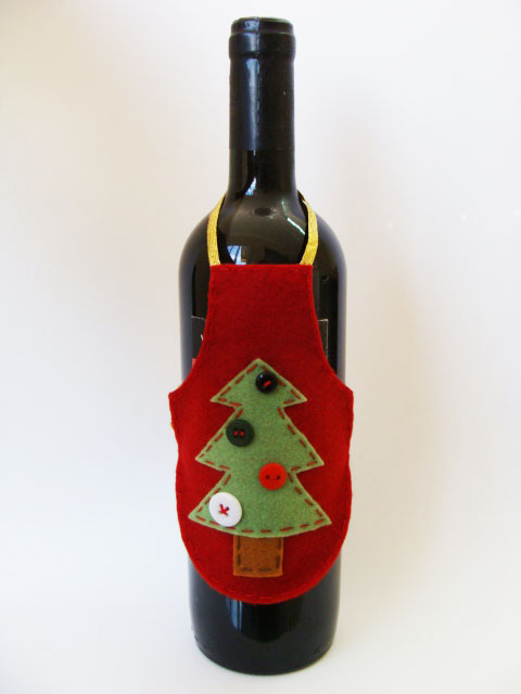 avental para vinho - artesanato de natal com feltro