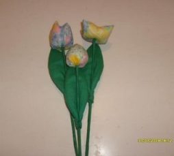 Tulipas de fuxico (tecido) passo a passo