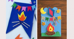 6 Moldes de Convites de Festa Junina em EVA para Imprimir Grátis