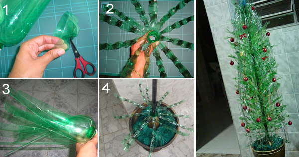 Como fazer árvore de natal com garrafas pet | Revista Artesanato Como fazer árvore de natal com garrafas pet | Revista Artesanato