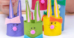 Como Fazer Coelho da Páscoa Feito com Rolo de Papelão