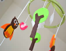 Móbile artesanal para decoração do quarto do bebê