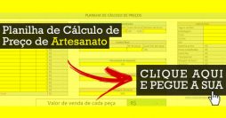 Planilha de cálculo de preços de artesanato