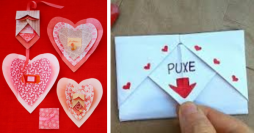 Cartão Criativo para o Dia dos Namorados em Formato de Coração