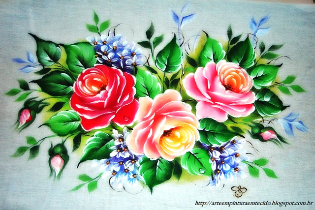 Pintura em Tecido com dicas e riscos: Riscos Desenhos Para Pintura em  Tecido Flores