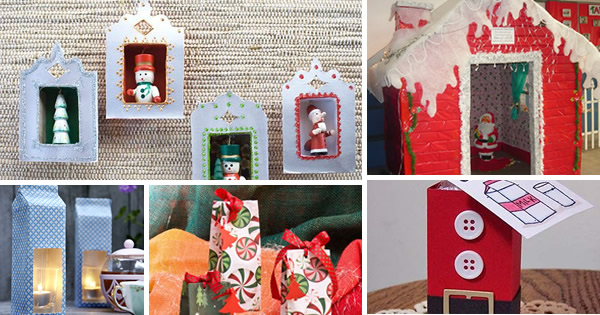 9 Artesanatos de Natal com Caixas de Leite | Revista Artesanato