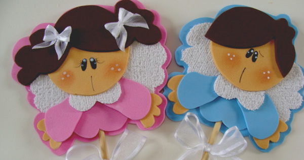 Anjinhos de EVA para Decoração e Lembrancinha de Batizado