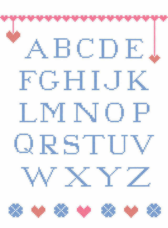 grafico-alfabeto-letras-azul : Revista Artesanato