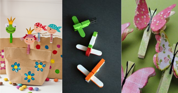 10 Artesanatos com Pregadores de Roupas Pra Você Fazer com as Crianças