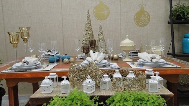 mesa de natal decorada 