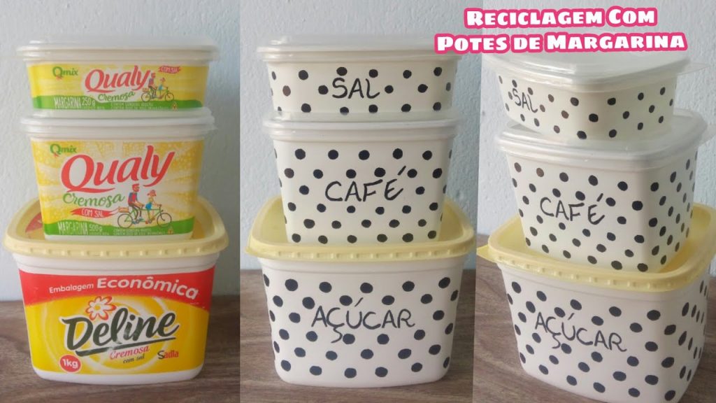 Artesanato com pote de manteiga 