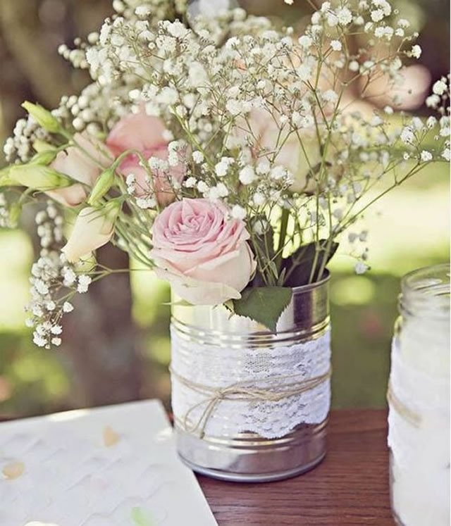 latas decoradas com renda