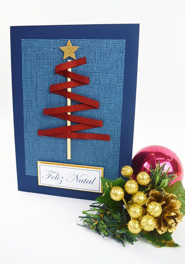 postal de natal reciclado