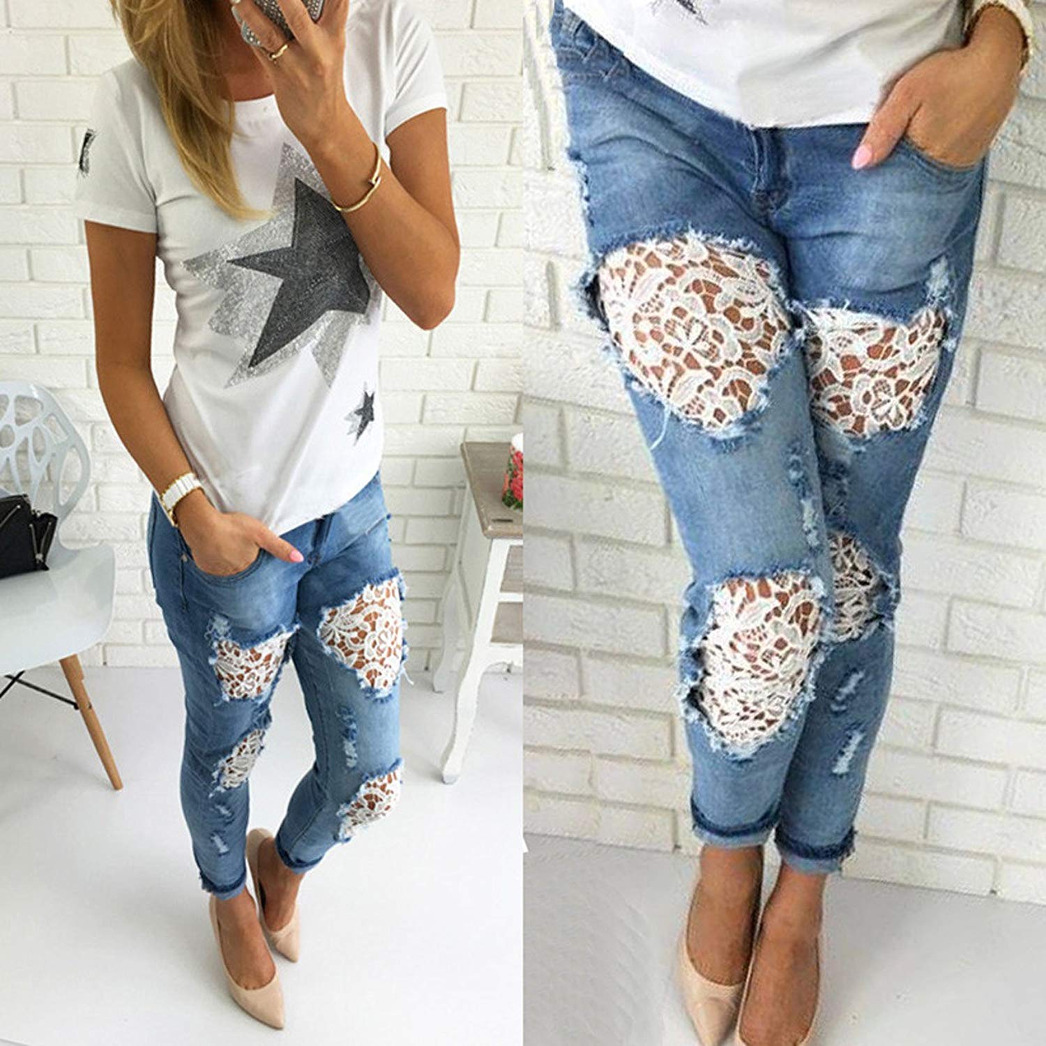 customizar calça jeans rasgado no joelho