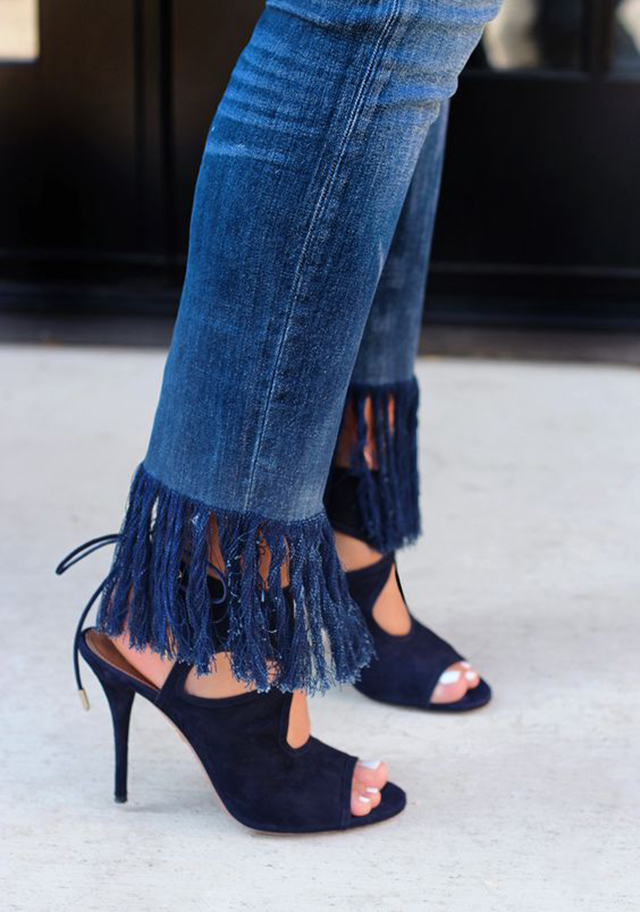 como desfiar calça jeans na barra