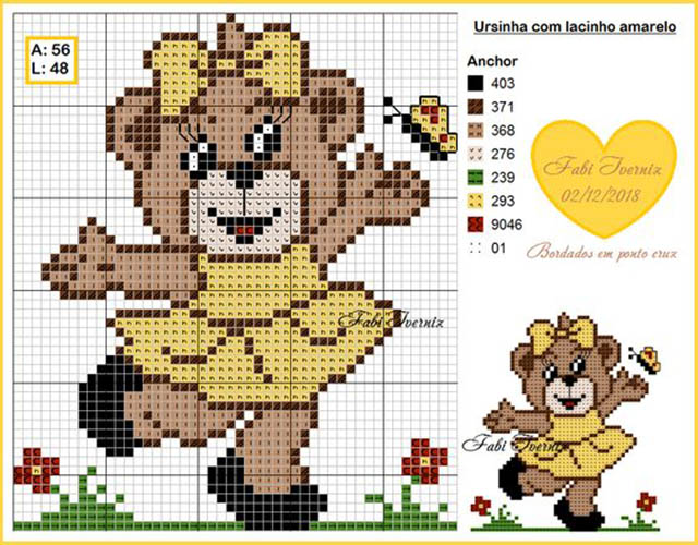 grafico infantil ponto cruz