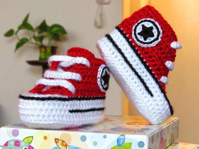 tenis all star em croche para bebe passo a passo