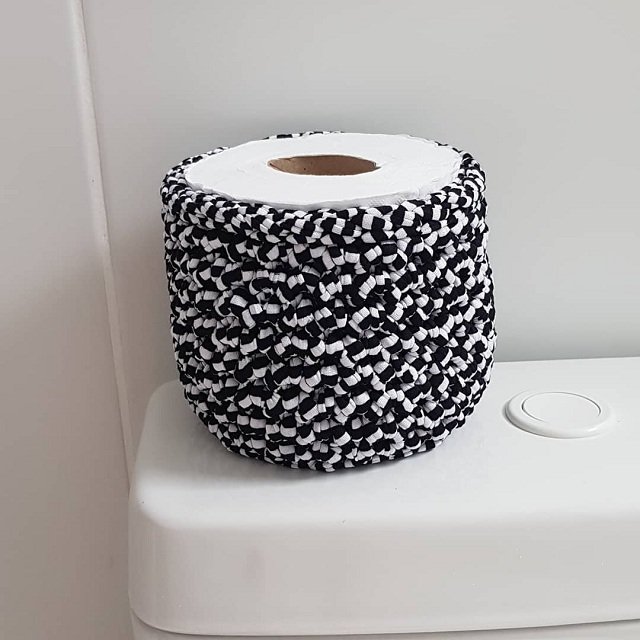 como fazer porta papel higiênico de crochê