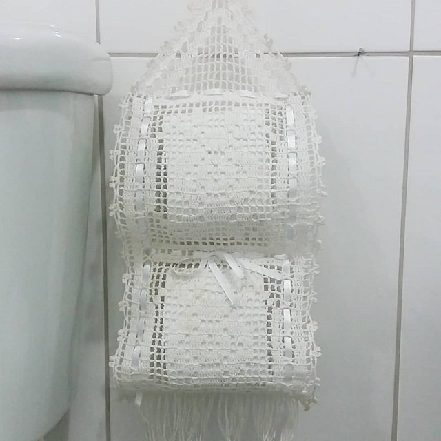 como fazer porta papel higiênico de crochê