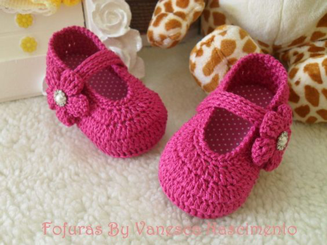 sapato de croche para bebe