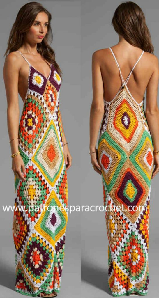 Vestido de Crochê com Gráfico + 37 Fotos Lindas | Revista Artesanato
