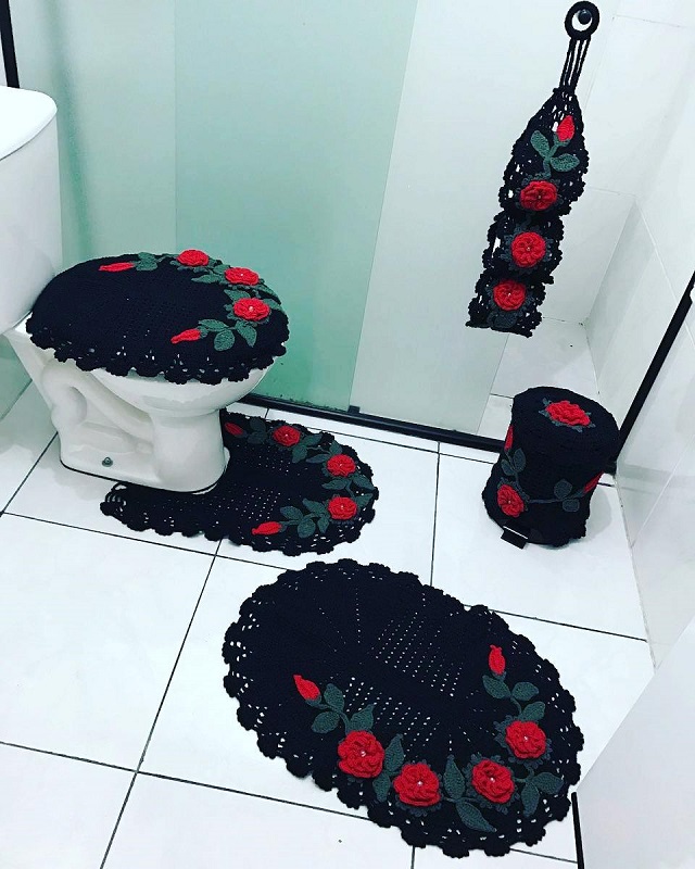 como fazer crochê para banheiro