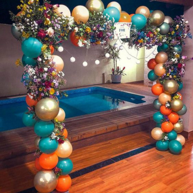 arco de balão colorido