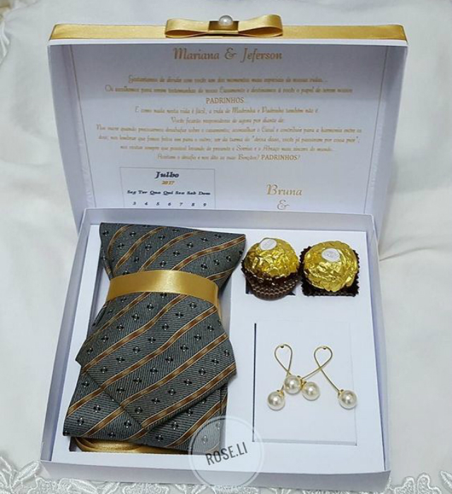 lembrancinha para padrinhos casamento