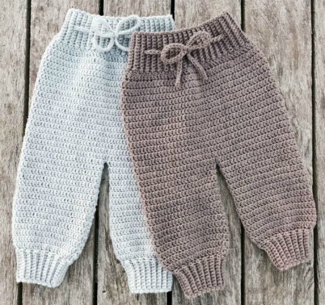 calça de croche para bebe passo a passo