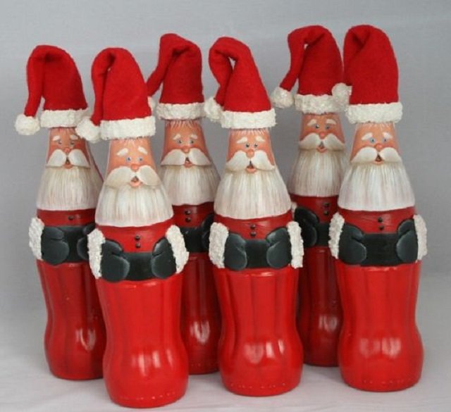 garrafas decoradas de natal