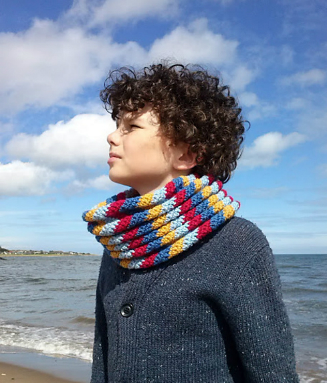 gola de lã em crochê