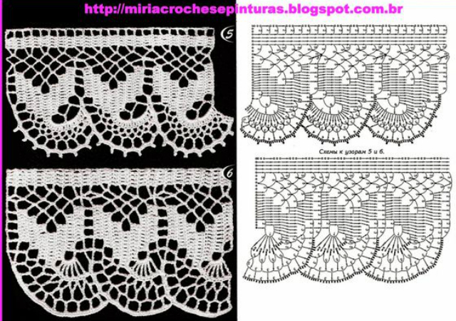 gráficos de bicos de crochê para imprimir