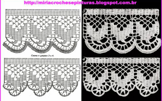 gráficos de bicos de crochê para imprimir