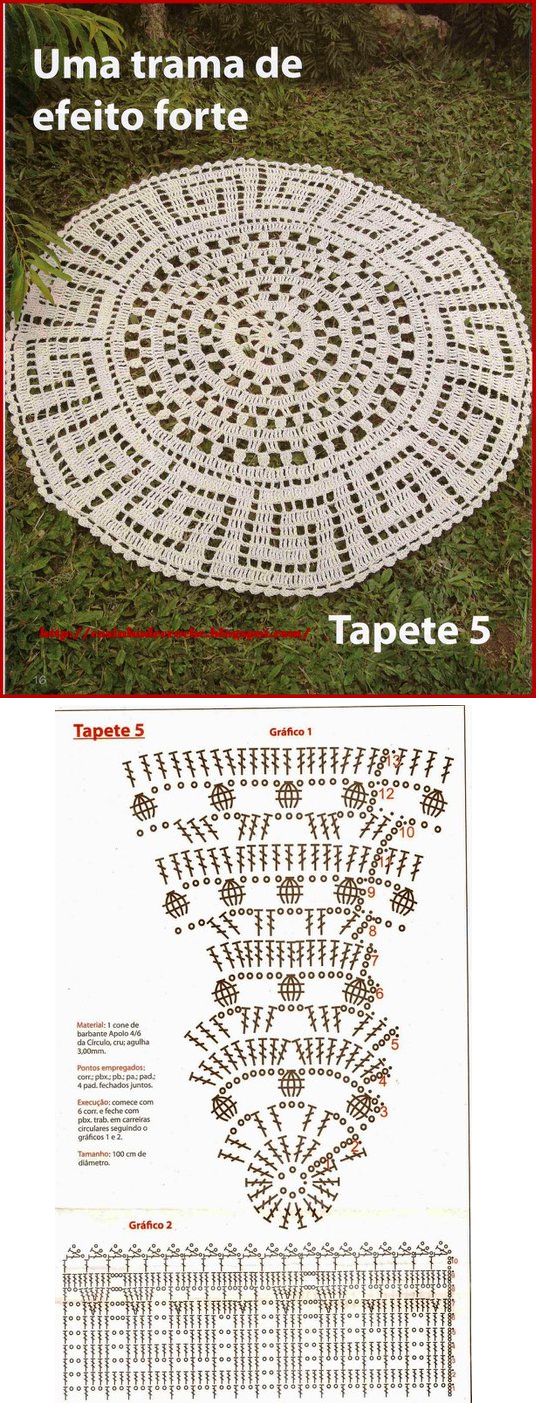 gráficos de tapete de crochê