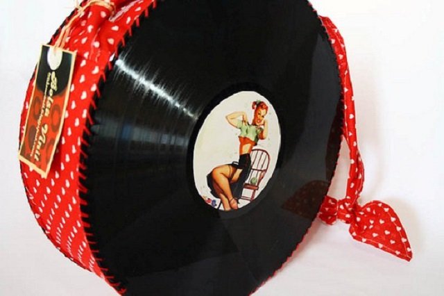 artesanato com disco de vinil