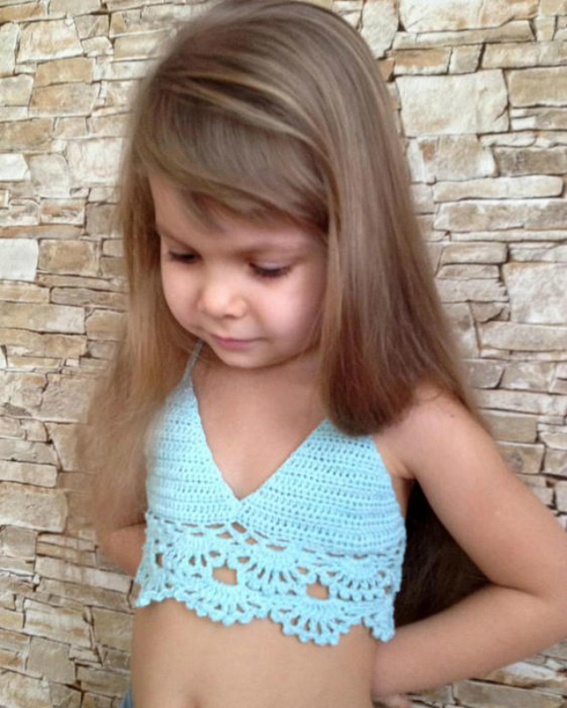 cropped de crochê infantil