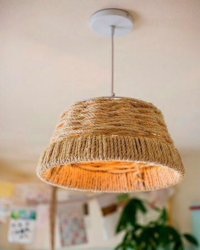 Lustre de corda de sisal