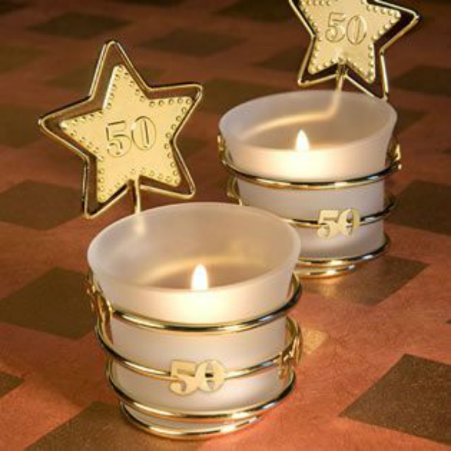 Velas com estrela dourada bodas de ouro