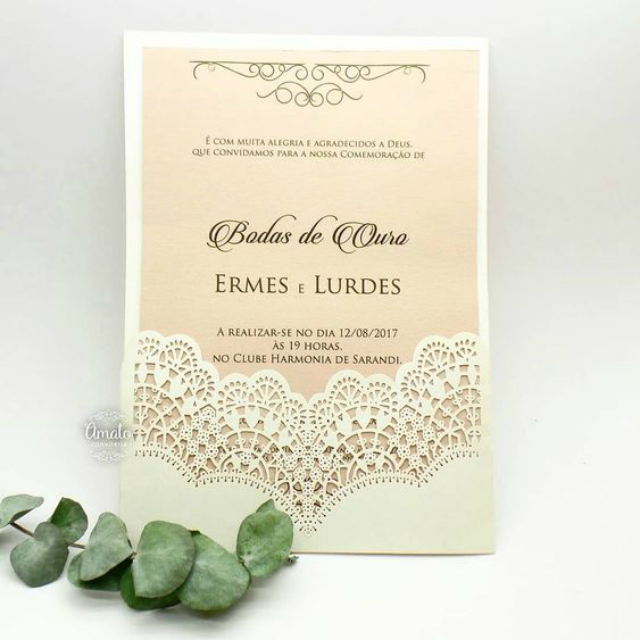 Convite bodas de ouro