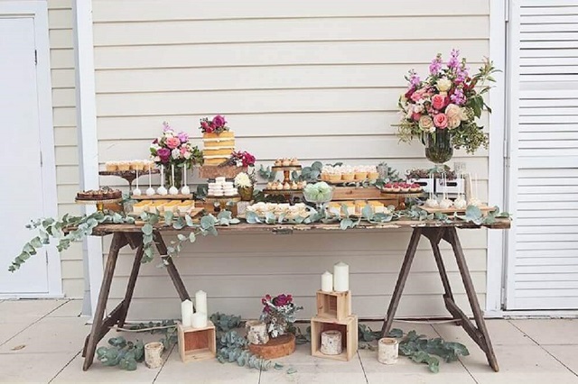 Mesa de doces de casamento