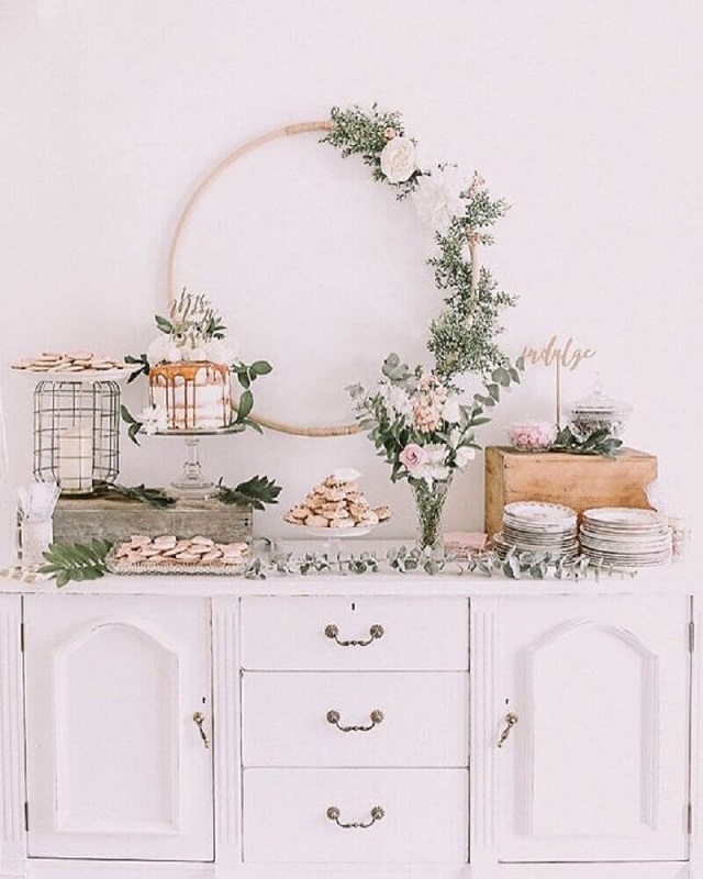 Mesa de doces de casamento