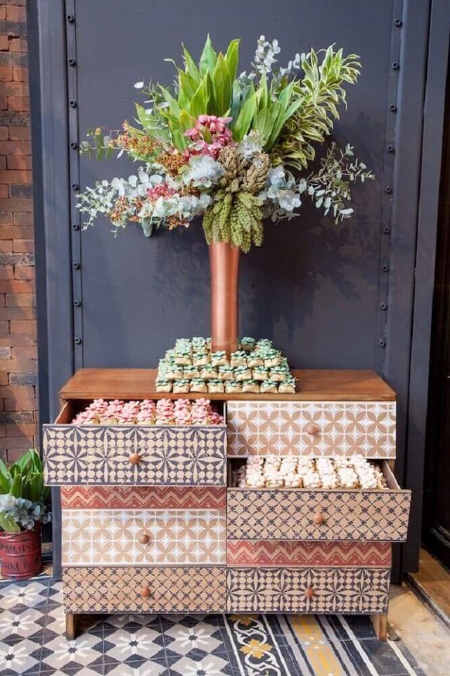 Mesa de doces de casamento