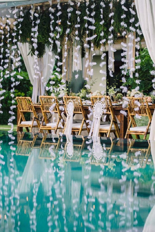 Decoração de festa de casamento em casa