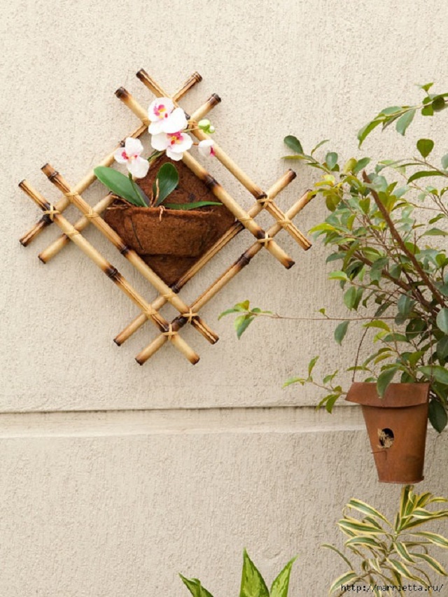 Suporte para plantas de bambu