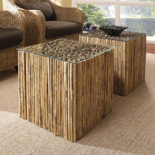 Mesa de centro de bambu