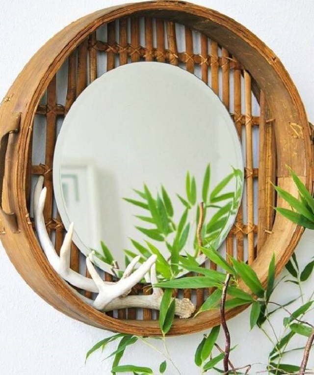 Artesanato com bambu verde