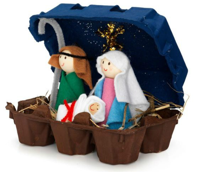 Presépio de caixa de ovo