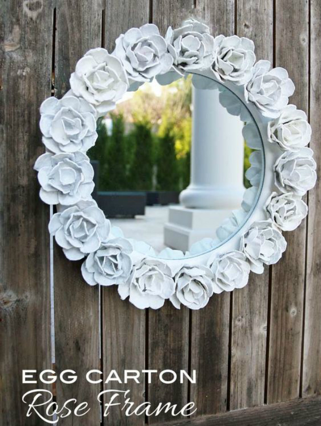 Moldura de flores de caixa de ovo