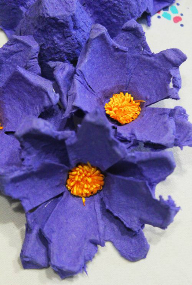 Flores de caixa de ovo