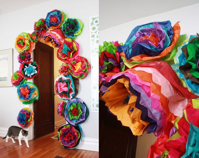 artesanato com papel crepom